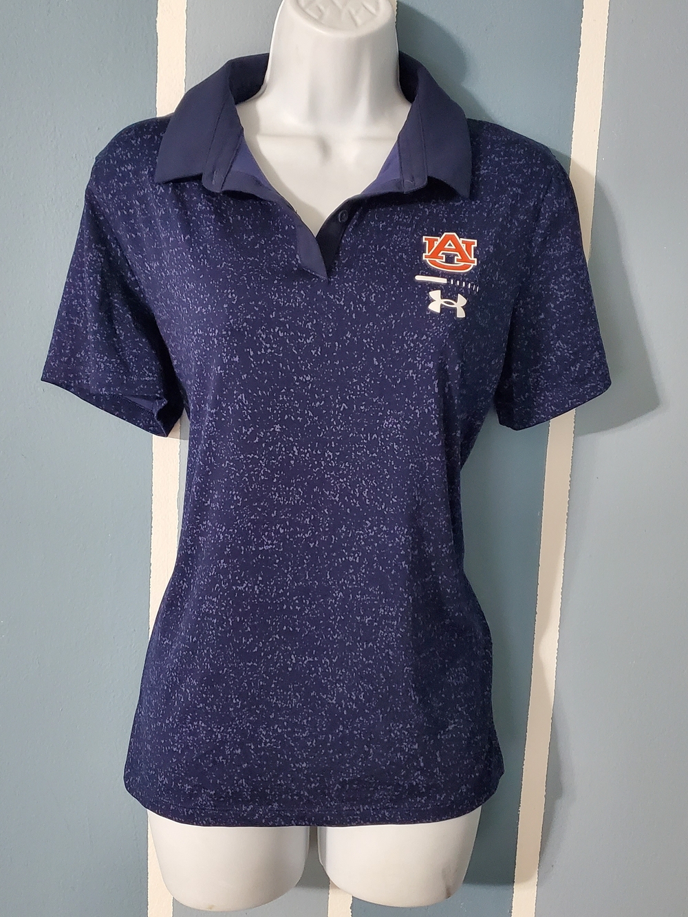 Under Armour Women's Navy Speckled Auburn Polo